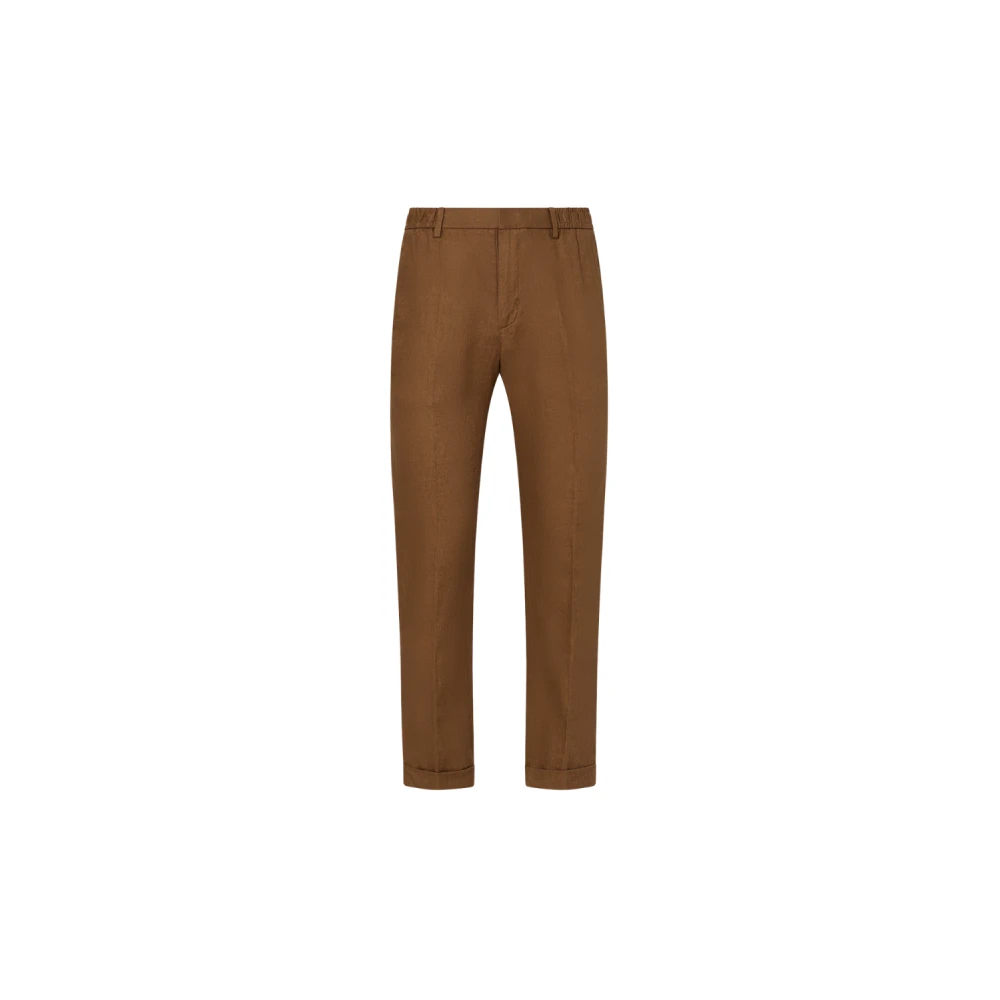 Liu Jo Mannelijk Bruin Broeken Heren, 2XS, Linnen, Rechte Broek