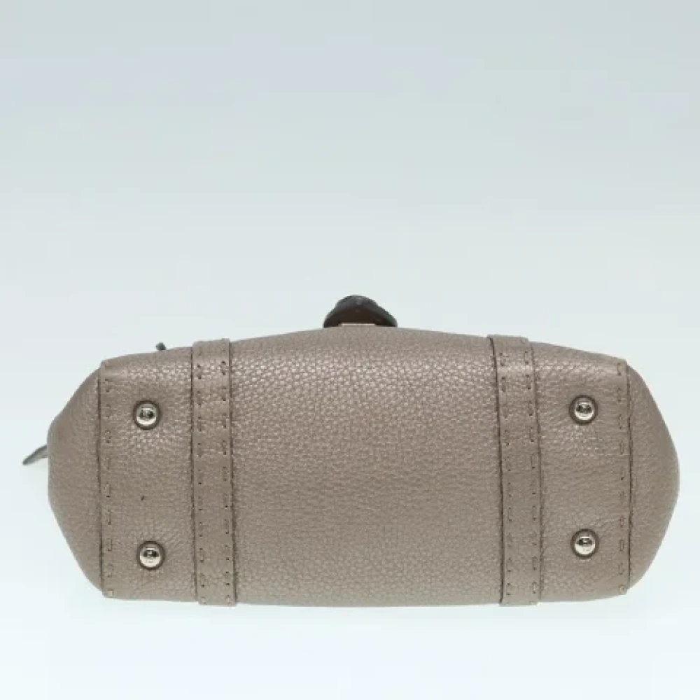 Fendi Vintage Pre-owned Leather handbags Gray Dames