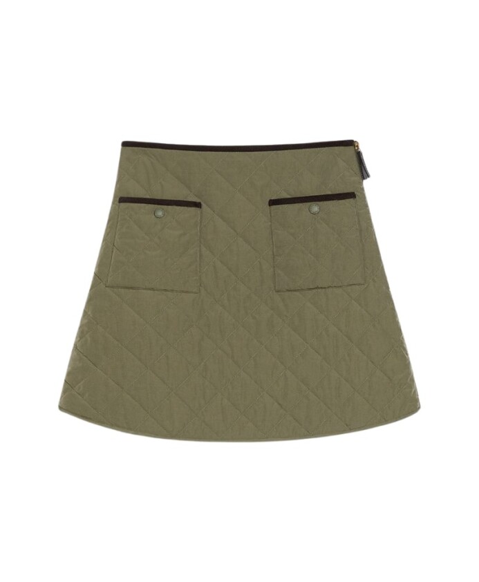 jupe-mini-vert-quiltee-luxepad