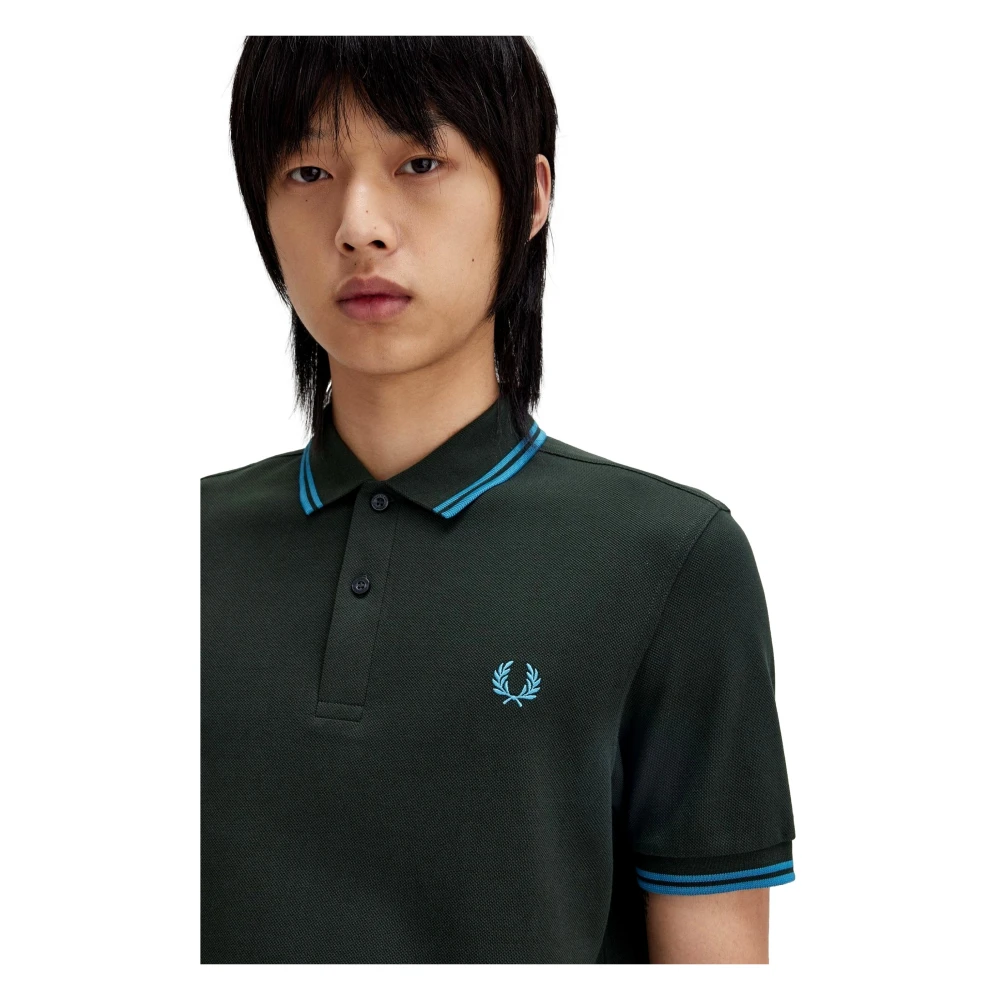 Fred Perry Marine Groen Twin Tipped Polo Shirt Green Heren