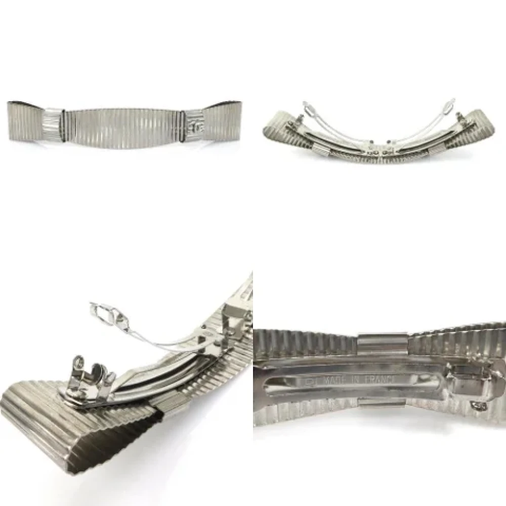 Chanel Vintage Pre-owned Metal hair-accessories Gray Dames