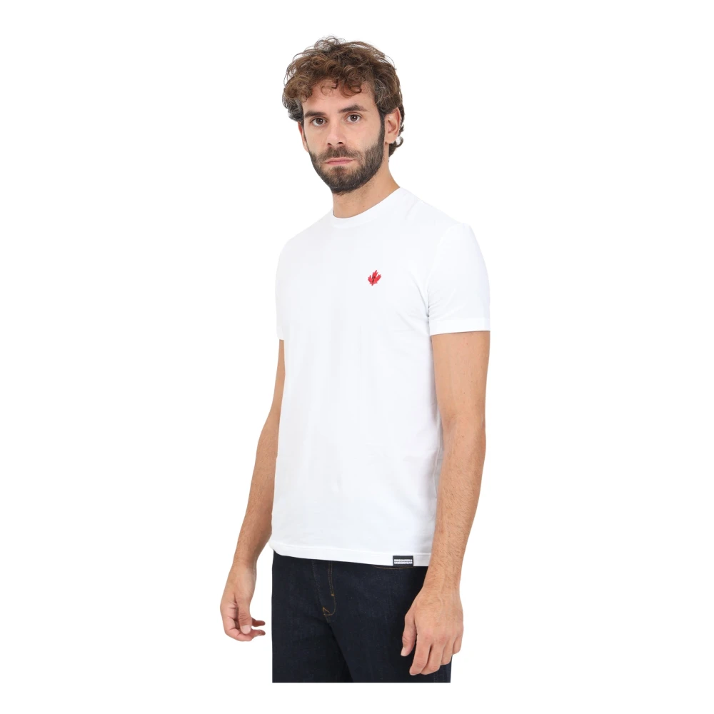Dsquared2 Wit T-shirt met korte mouwen en logo borduursel White Heren