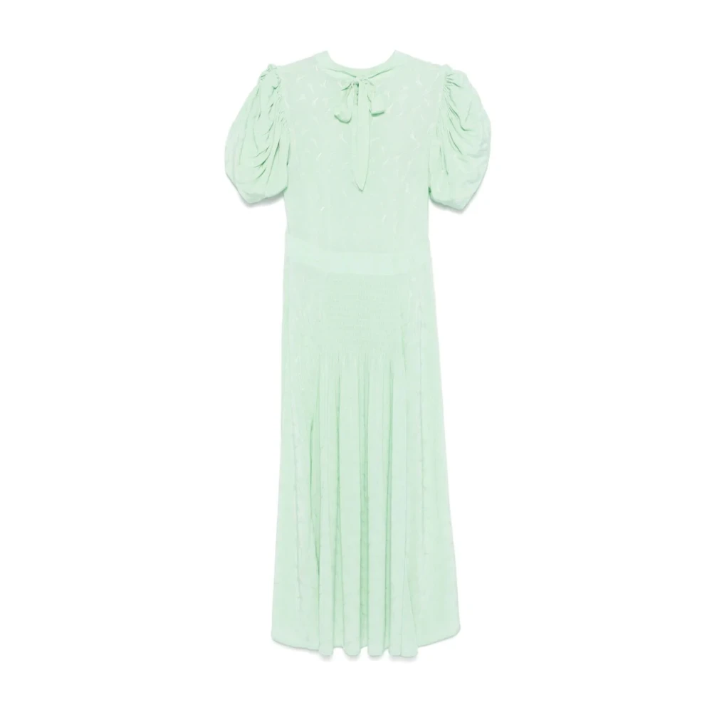 Rotate Birger Christensen Groene Jurk met Pofmouwen Green Dames