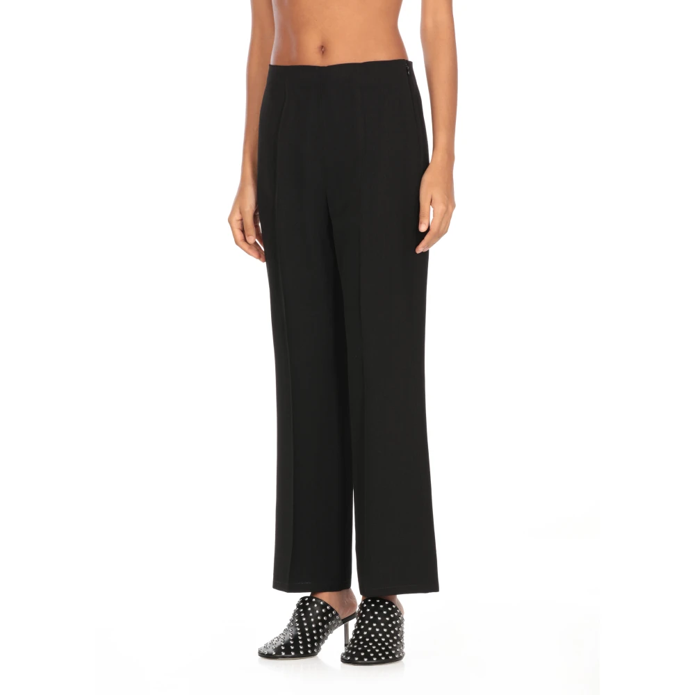 Jil Sander Zwarte zijden broek voor vrouw Black Dames