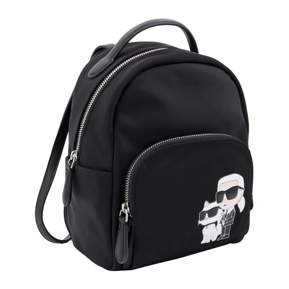 Karl Lagerfeld Zwarte Leren Bucket Rugzak Black Dames