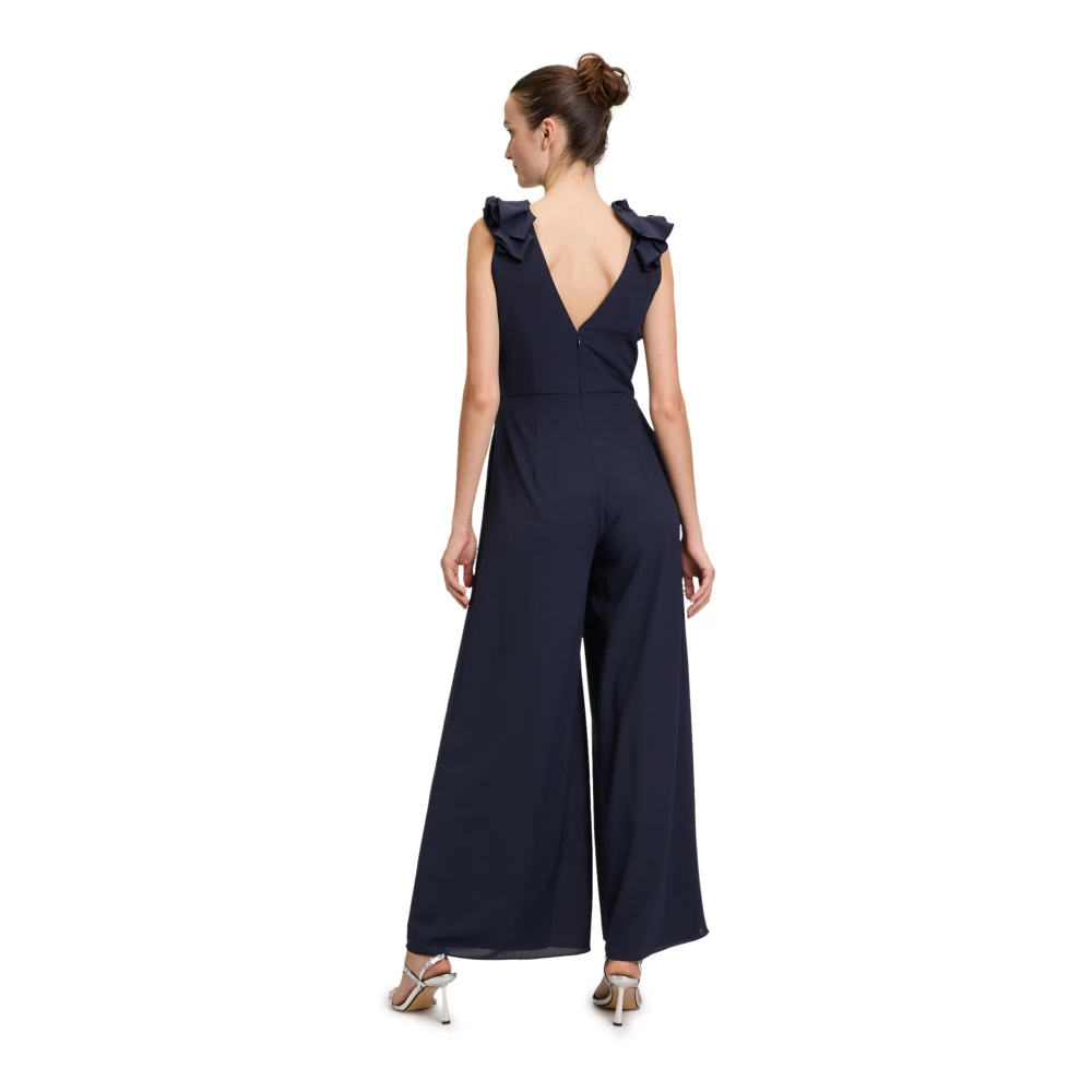 Vera Mont Ruffle Jumpsuit Blue Dames