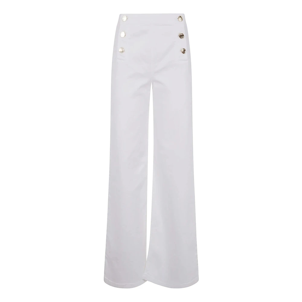 Twinset Women's White Wide Trousers, W29, Wide Leg Jeans