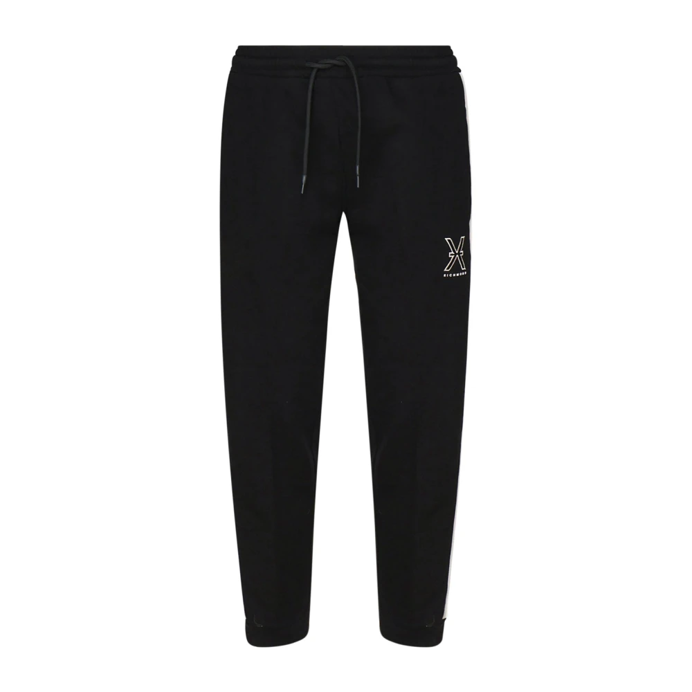 Richmond Zwarte Katoenen Elastische Taille Broek Black Heren