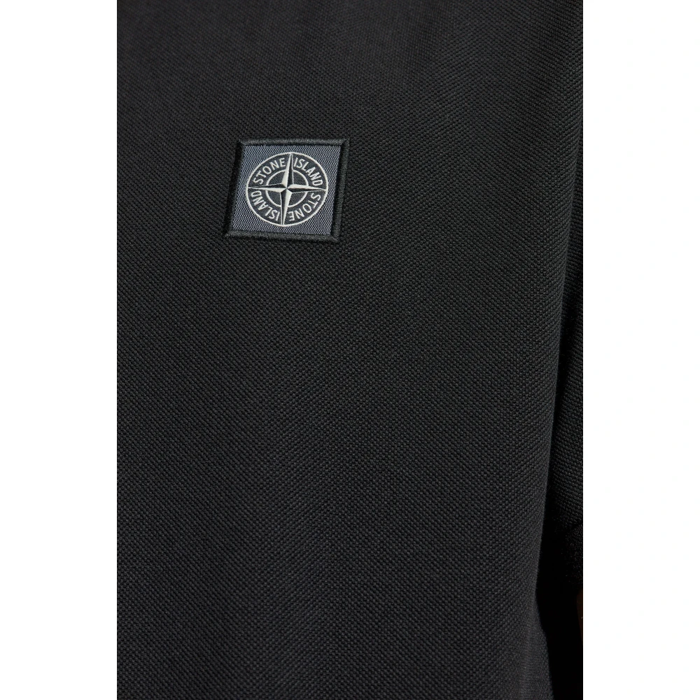 Stone Island Polo met logo Black Heren