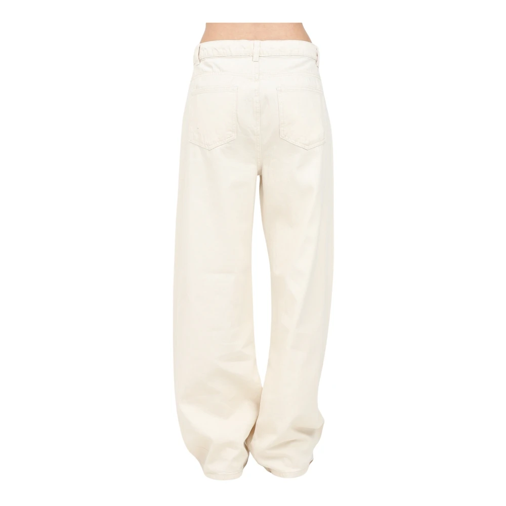 Only Beige Wijde Pijp Denim Jeans Beige Dames