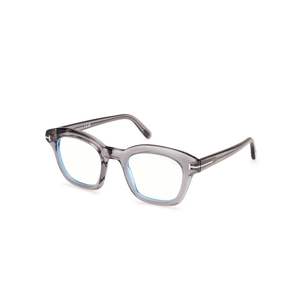 Tom Ford Men's Gray Glasses, 49 Mm, Blue Block Square Optical