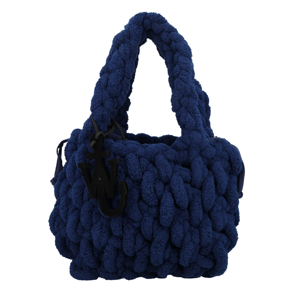 JW Anderson Navy Shearling Deken Tas Blue Dames