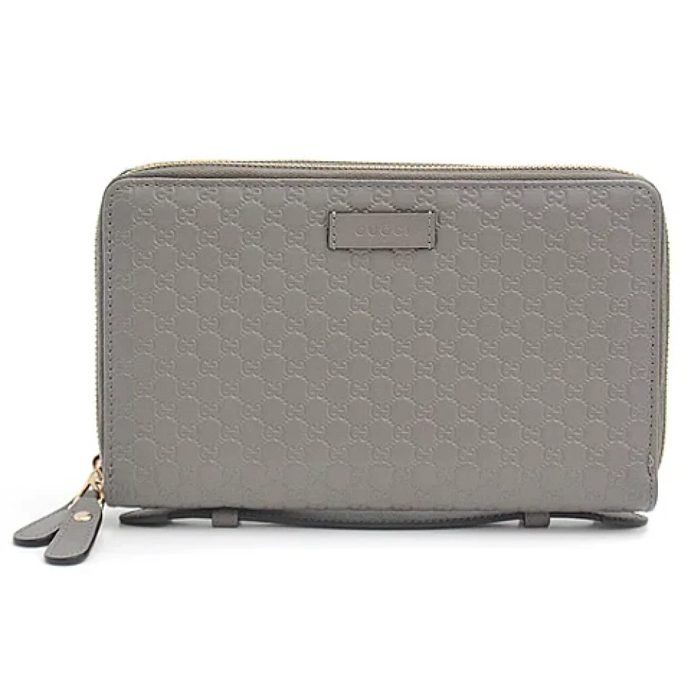 Gucci Vintage Pre-owned Leather wallets Gray Heren