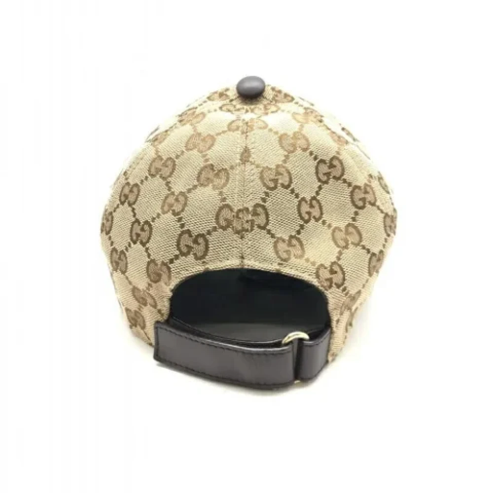 Gucci Vintage Pre-owned Canvas hats Beige Dames