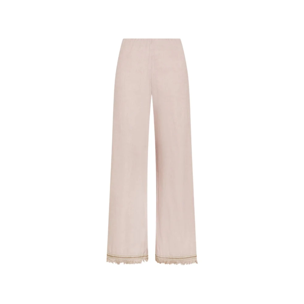 Seventy Donna Rosa - Pantaloni In Misto Lino E Cotone - Trousers - S