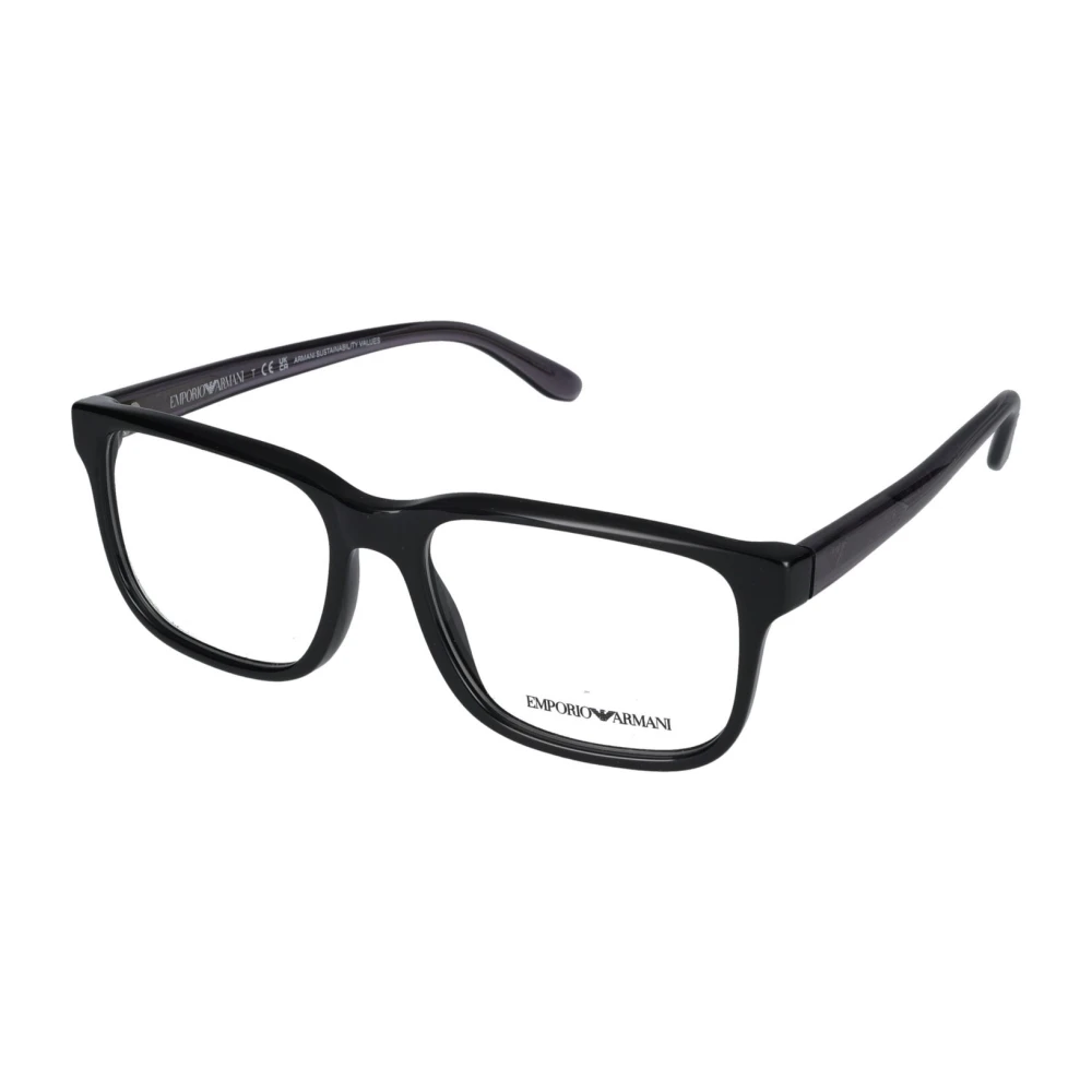 Emporio Armani Men's Black Glasses,, Stylish Eyeglasses Medium