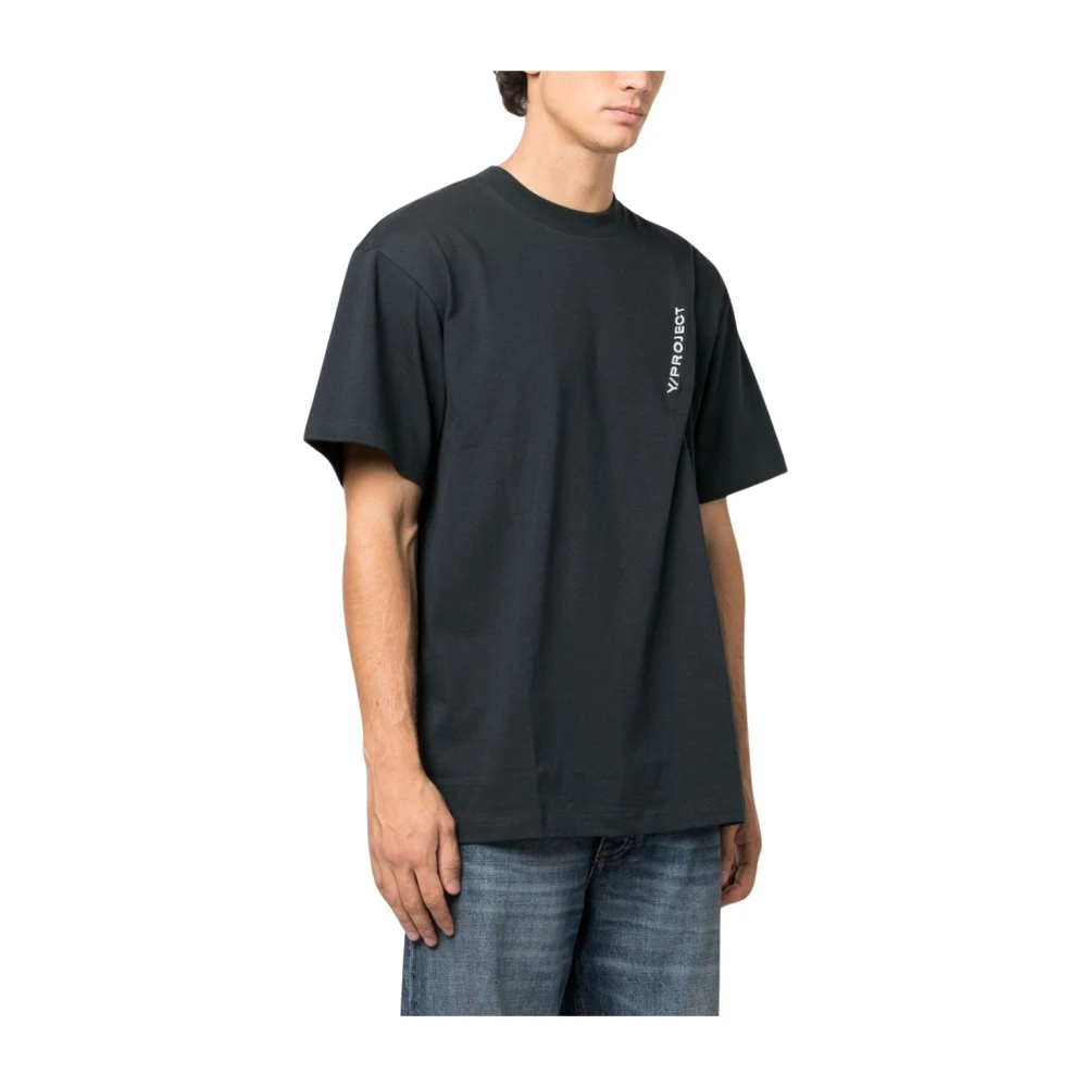Y Project Houtskool Pinched Logo T-Shirt Black Heren