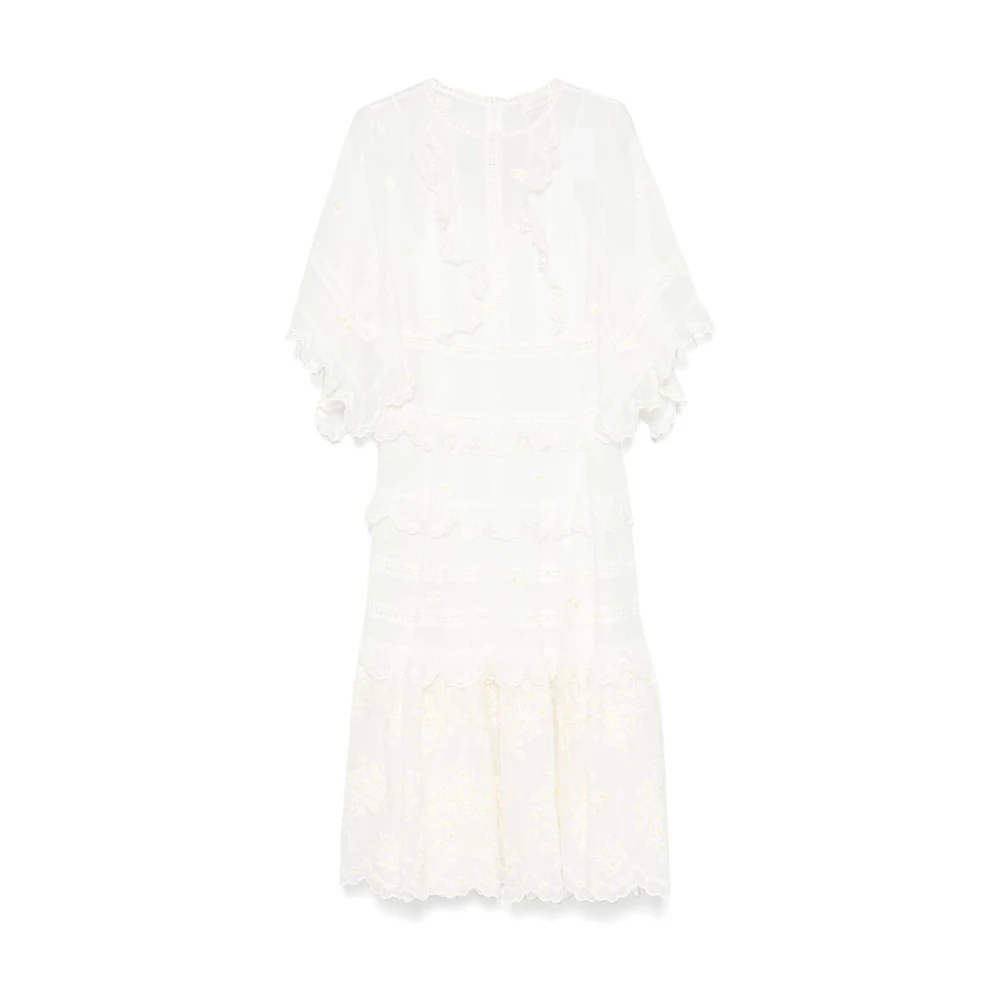 Zimmermann Bloemen Geborduurde Witte Jurk White Dames