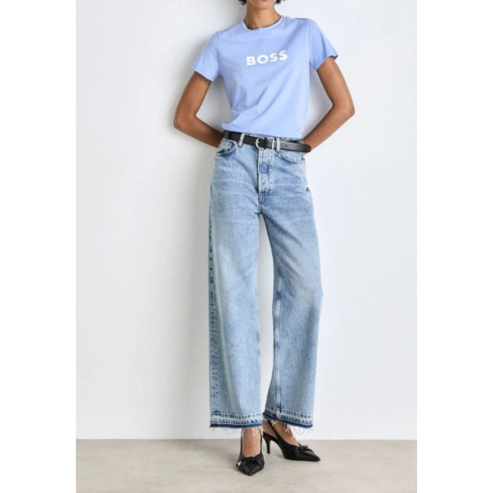 Hugo Boss Dames Logo T-shirt in Zwart Blue Dames