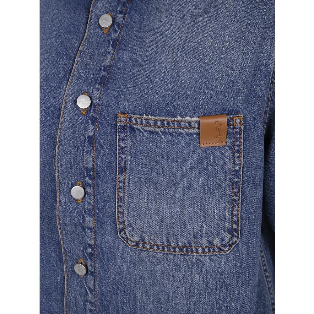Haikure Blue Olive Denim Overhemd Blue Dames