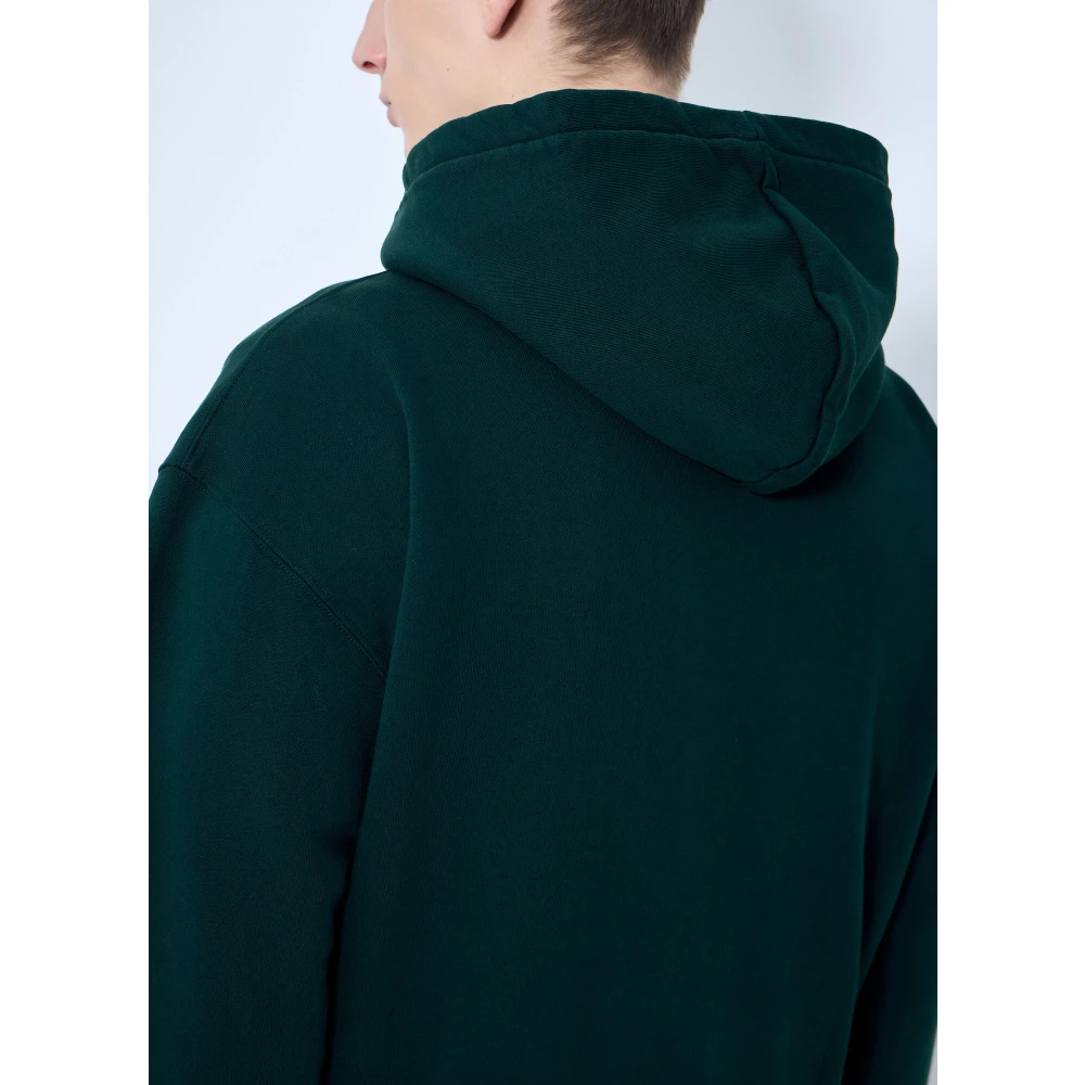 Jacquemus Logo Patch Zip-Up Hoodie Green Heren