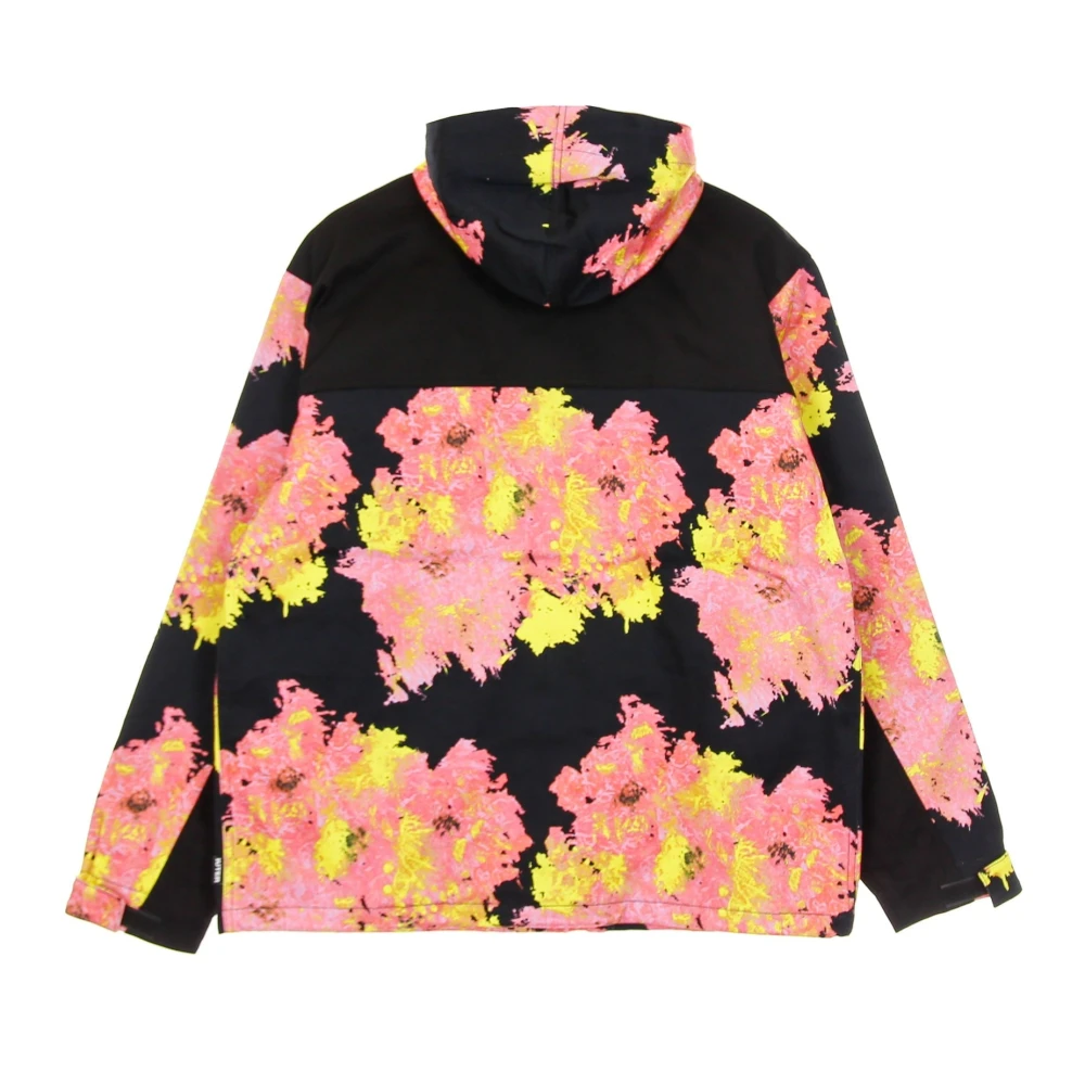 Iuter Zwarte Allover Proefjas met Verstelbare Capuchon Multicolor Heren