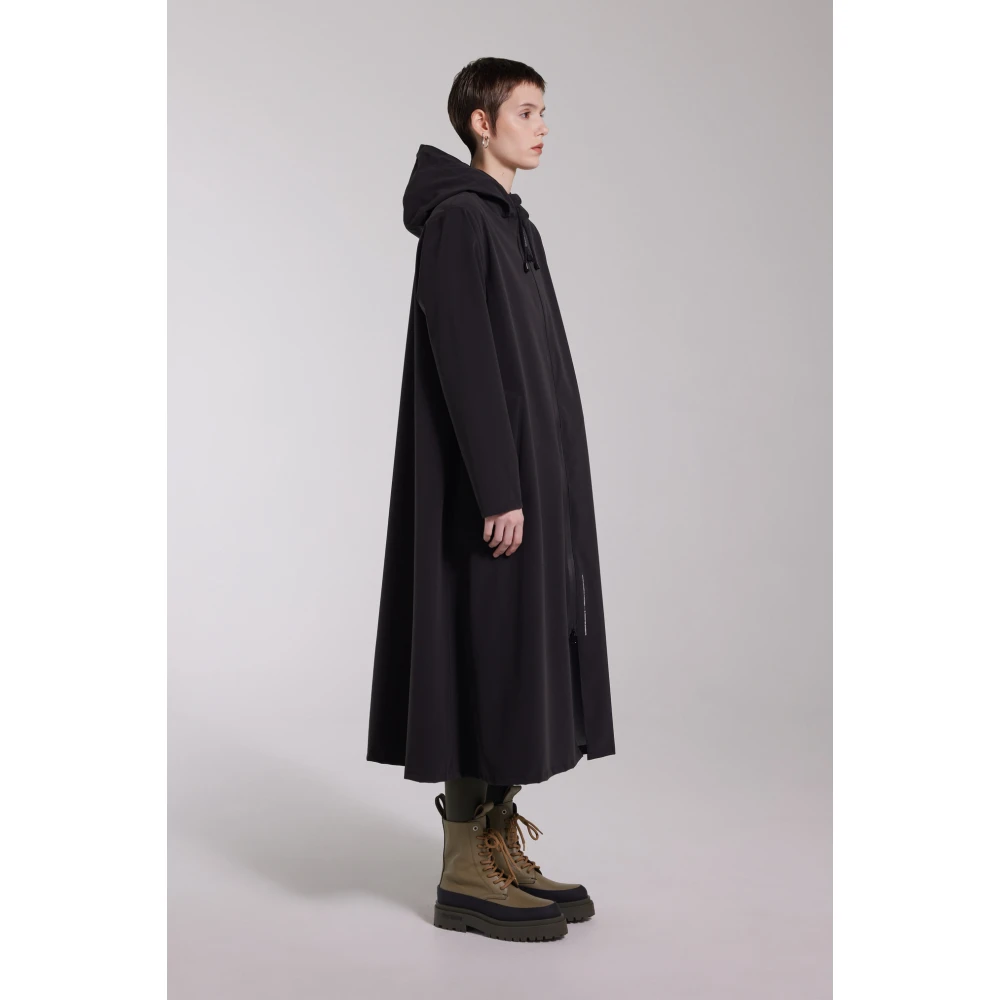 Stutterheim Matte Zip Knielengte Regenjas Black Dames