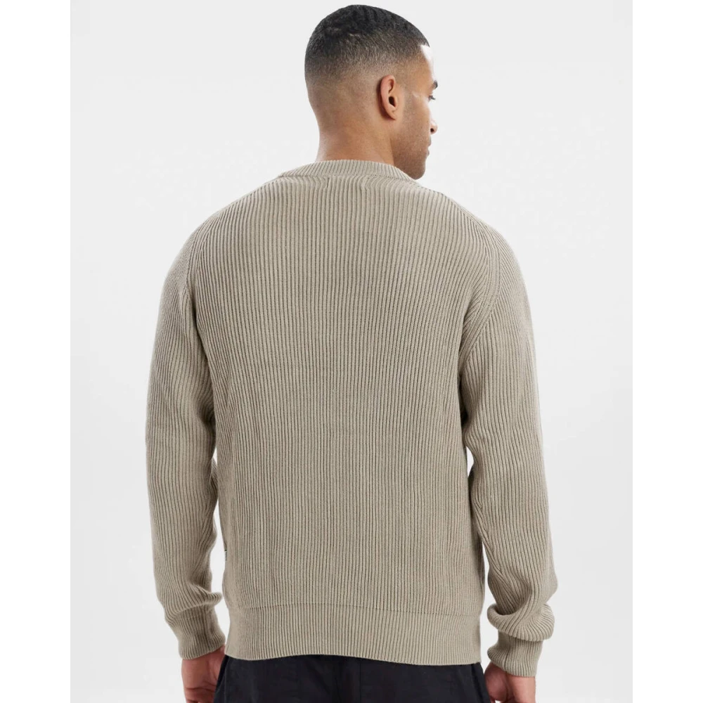 Resteröds Gebreide knoopsluiting vest Beige Heren