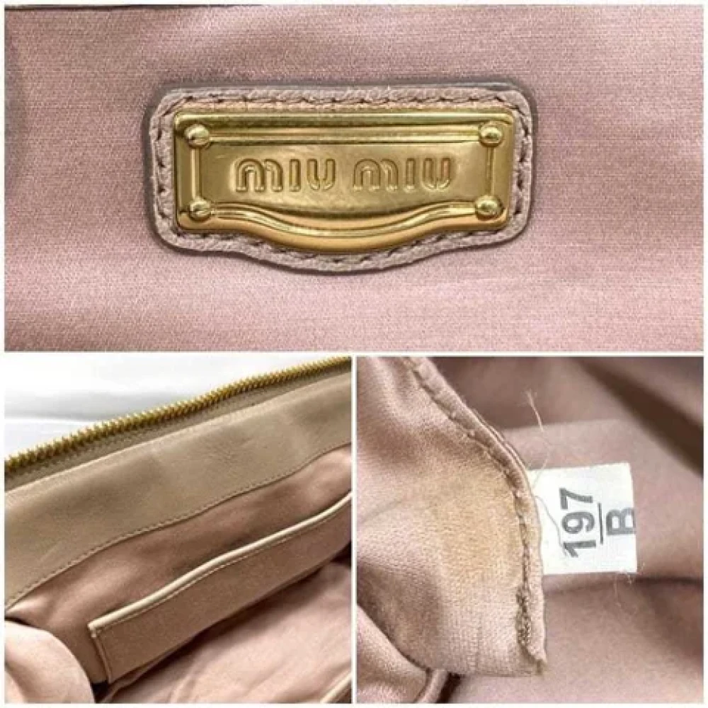 Miu Pre-owned Leather handbags Beige Dames