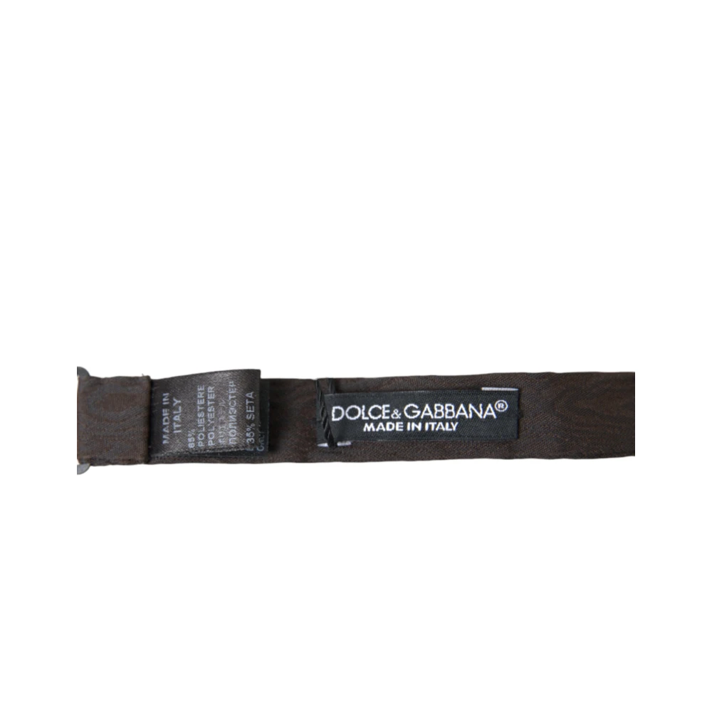 Dolce & Gabbana Elegante Bruine Zijden Strik Brown Heren