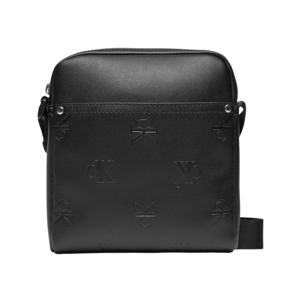 Calvin Klein Jeans Men's Black Cross Body Messenger, One Size, Aop Reporter