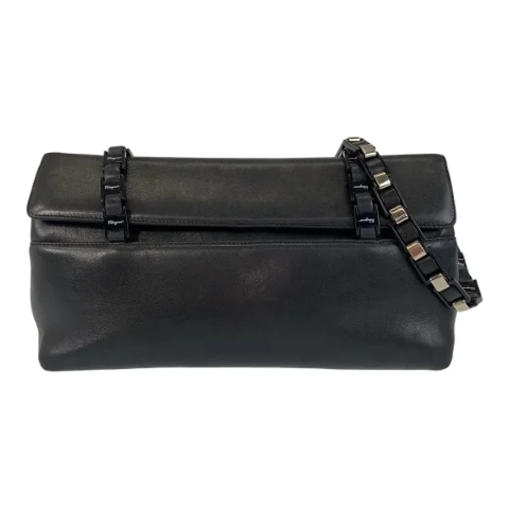 Salvatore Ferragamo Pre-owned Leather shoulder-bags Black Dames