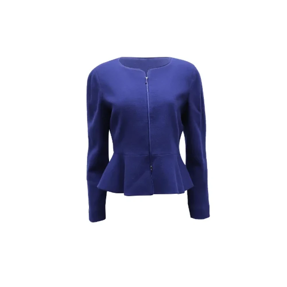Armani Pre-owned Wool outerwear Blue Dames