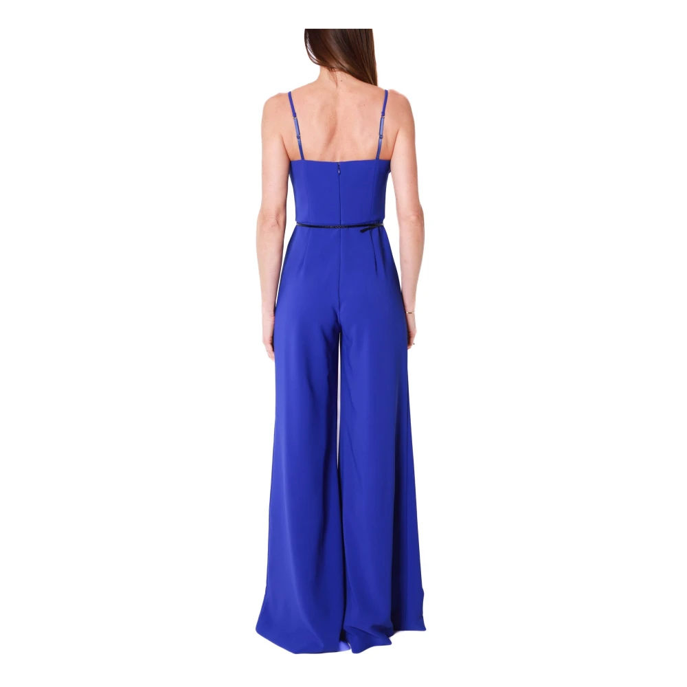 Elisabetta Franchi Blauwe Elegante Jumpsuit met Dunne Bandjes Blue Dames