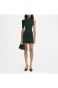 robe-mini-drapee-vert-fonce