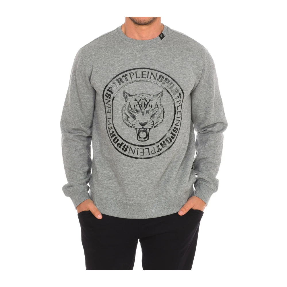Plein Sport Ronde Hals Sweatshirt met Merkprint Gray Heren