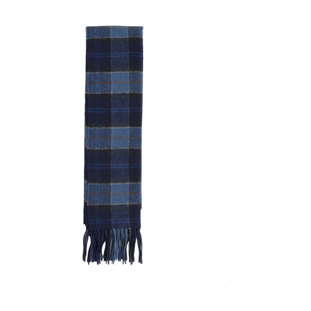 Barbour Blauwe Tartan Wollen Sjaal Blue Heren