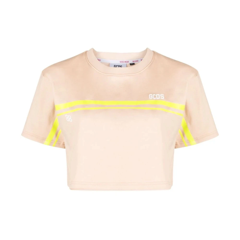 Gcds Brown T-Shirts, Female, M, Bliss Cropped Top