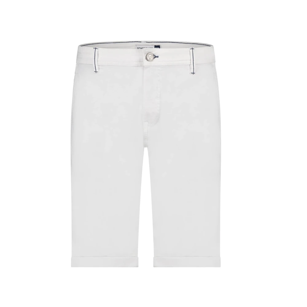 State of Art Witte Chino Shorts Slim Fit White Heren