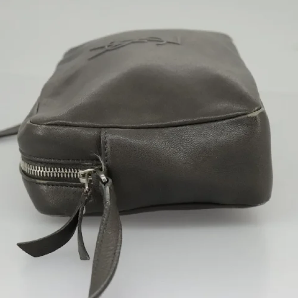 Saint Laurent Vintage Pre-owned Leather shoulder-bags Gray Dames