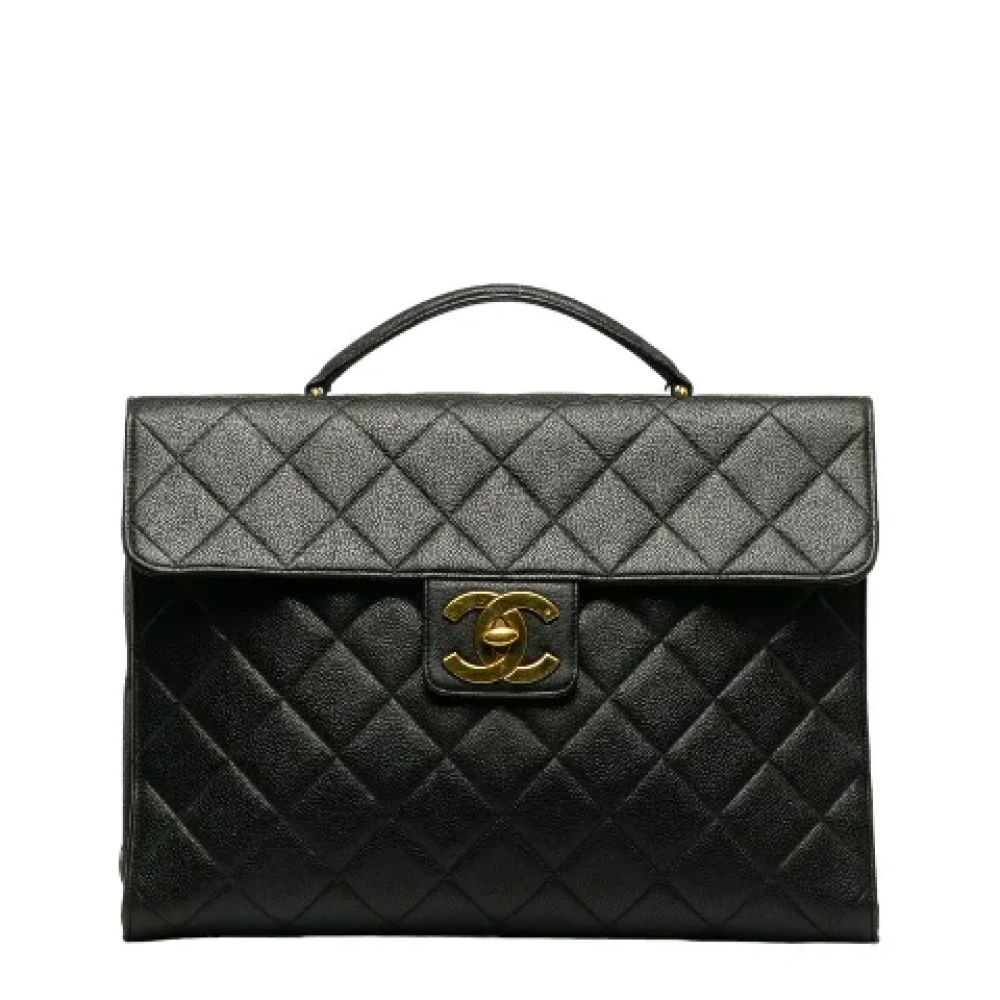 Chanel Vintage Pre-owned Leather handbags Black Dames