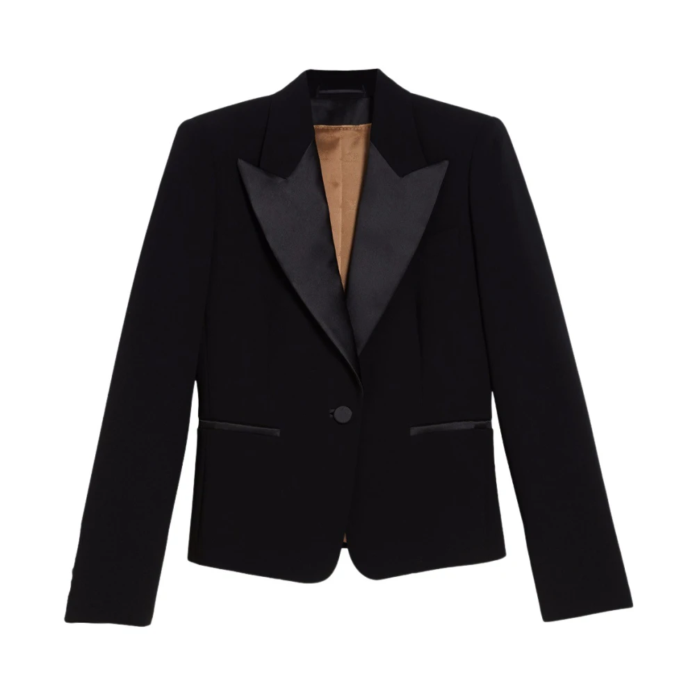 Max Mara Elegante Wollen Jas Black Dames