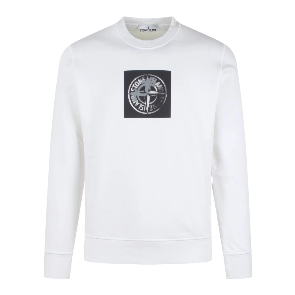 Stone Island Sweatshirt met textuurprint White Heren