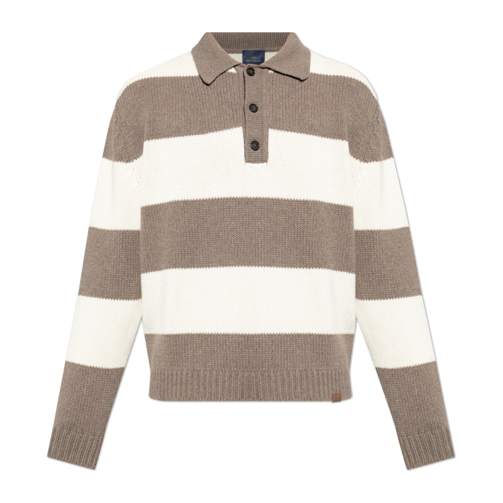 Paul & Shark Brown Wool Jumper - Male - V-Neck Knitwear - S - Knitwear