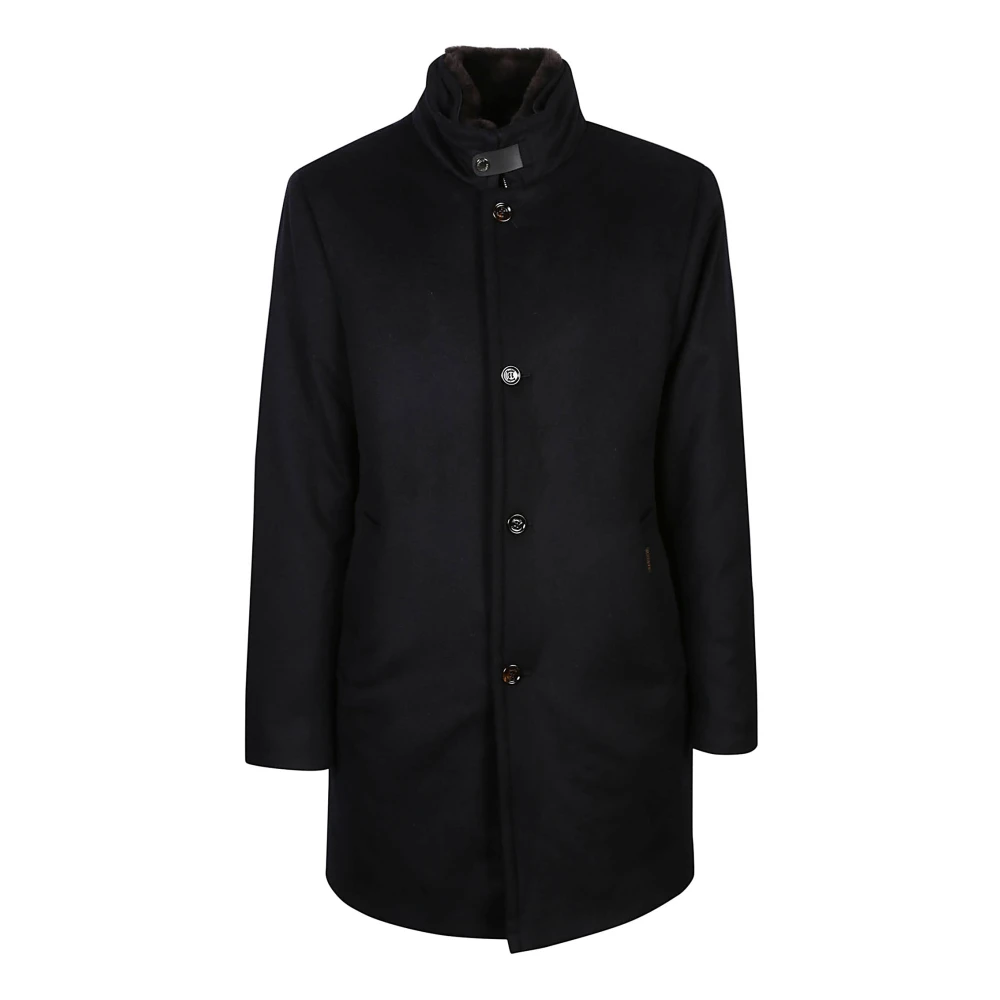 Moorer Navy Bond-Fur-Le Coat Black Heren