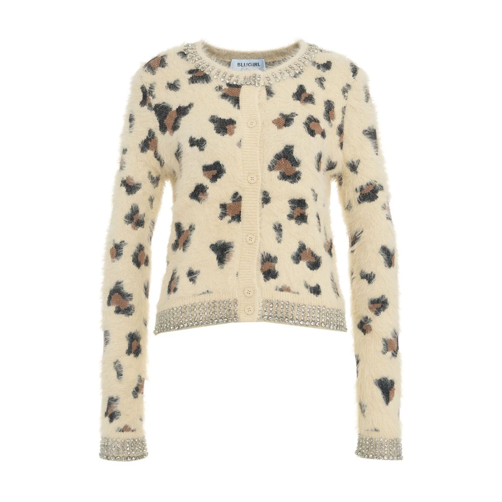 Dyretrykk Cardigan Beige Aw24