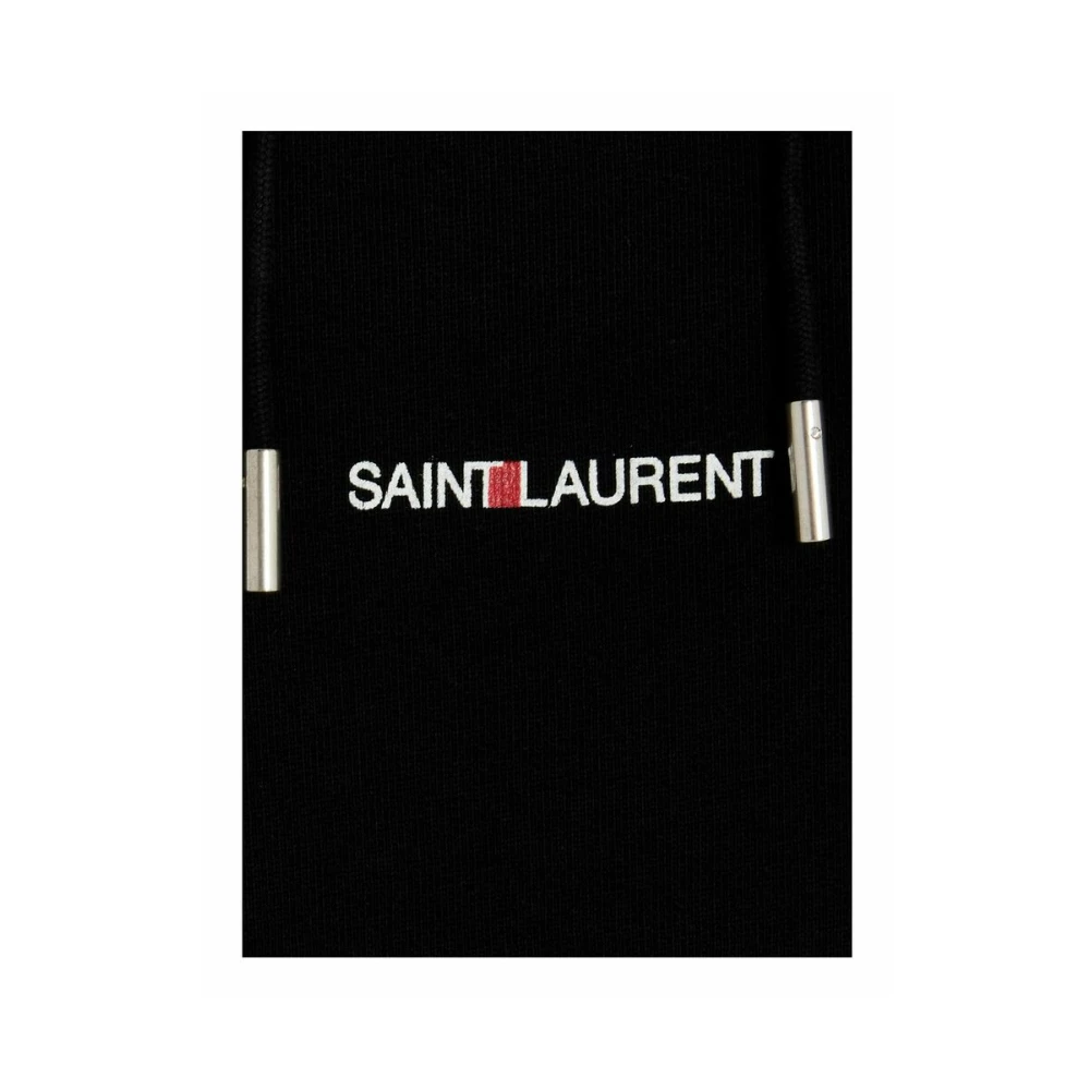 Saint Laurent Zwarte Rive Gauche Hoodie met Logo Black Dames
