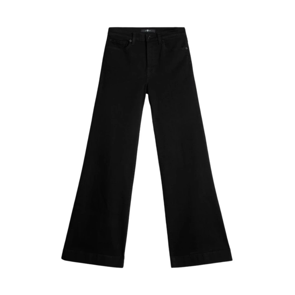 7 For All Mankind Black High-Waisted Flare Fit Women's Jeans - Female - Wide Jeans - W27 - Jeans