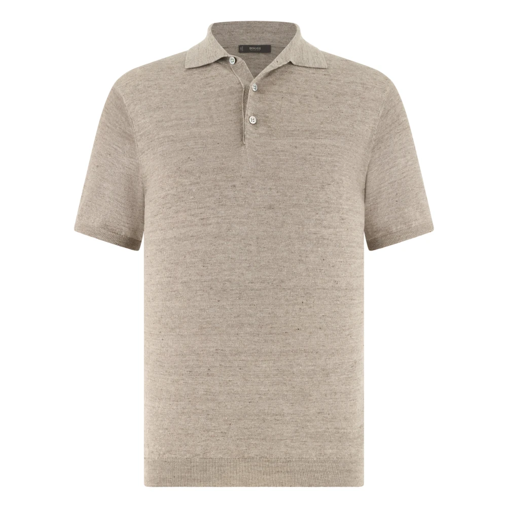 Boggi Milano Homme Beige Pulls, Taille: L Polo Maille En Lin Et Coton