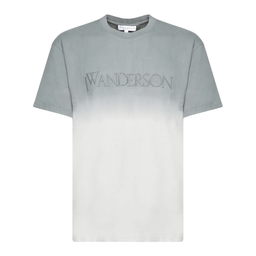 JW Anderson T-shirt met gradiënt effect en ronde hals Gray Heren